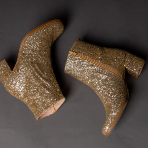 Santiag femme doré à paillettes