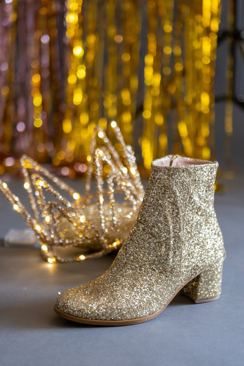 Santiag femme doré à paillettes – Image 4