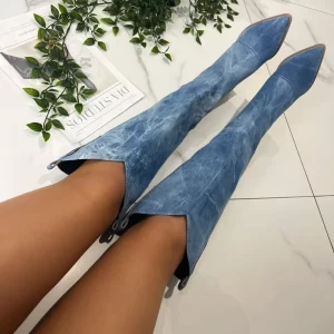 Santiag bleu femme