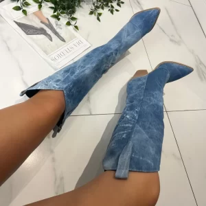 Santiag bleu femme