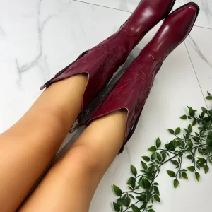 Santiag femme rouge bordeaux