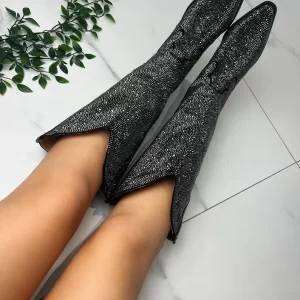 Santiag strass noir femme