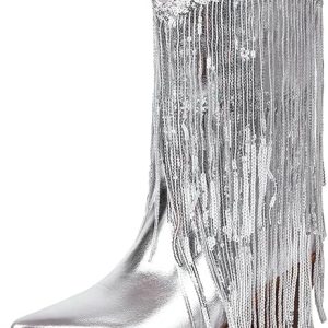Bottines santiags argent