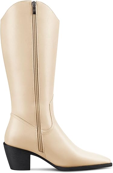 Bottes beige style santiag – Image 2