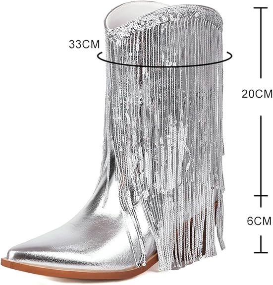 Bottines santiags argent – Image 3