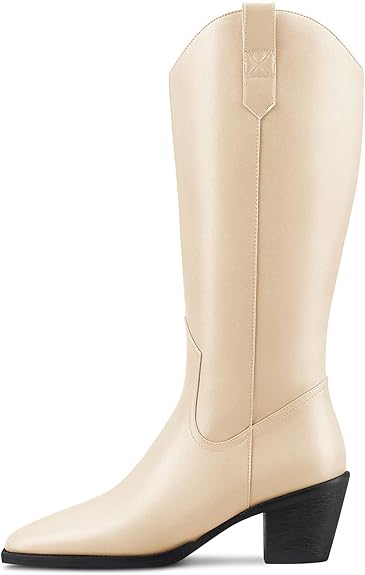 Bottes beige style santiag – Image 3