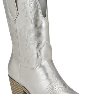 Bottes santiags argenté femme