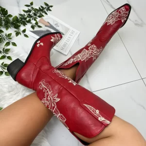 Santiag rouge western chic