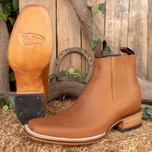 Santiag chaussure beige cowboy01