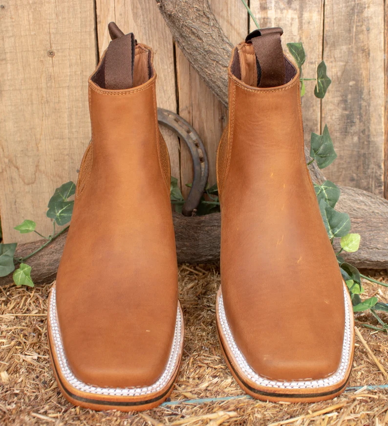 Santiag chaussure beige cowboy – Image 4