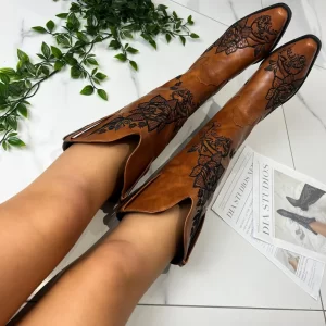 Santiag marron femme