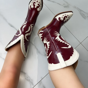 Santiag femme rouge et blanc