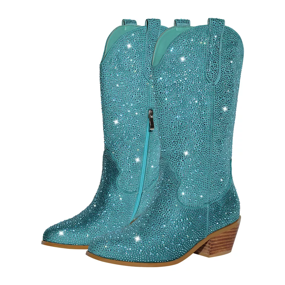 Santiag strass turquoise